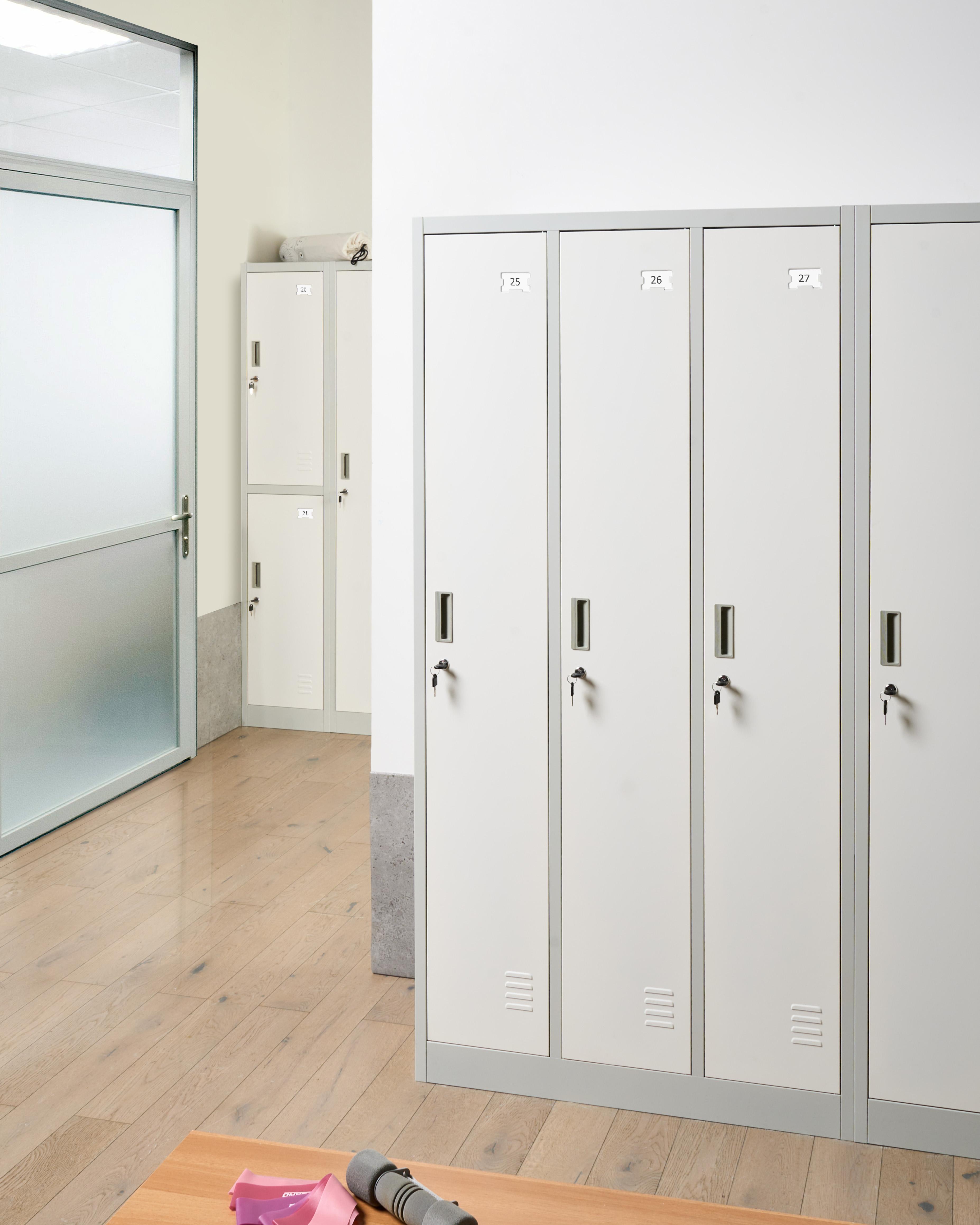 Locker met 3 deuren ATHLETE Metaal Grijs/wit