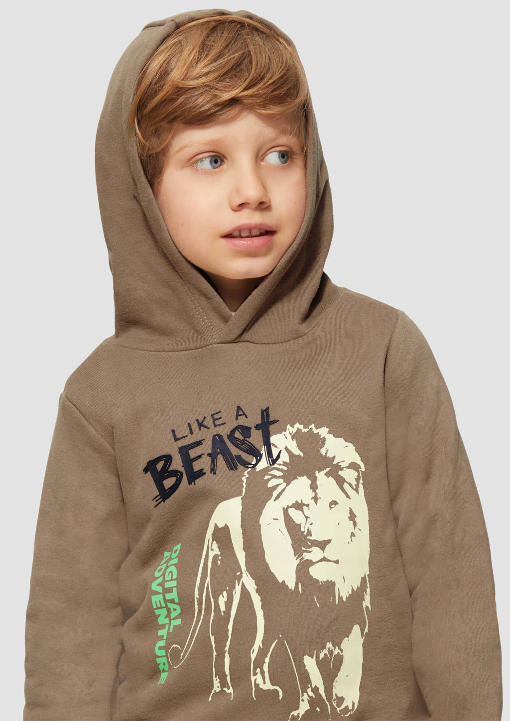 s.Oliver sweater met printopdruk bruin