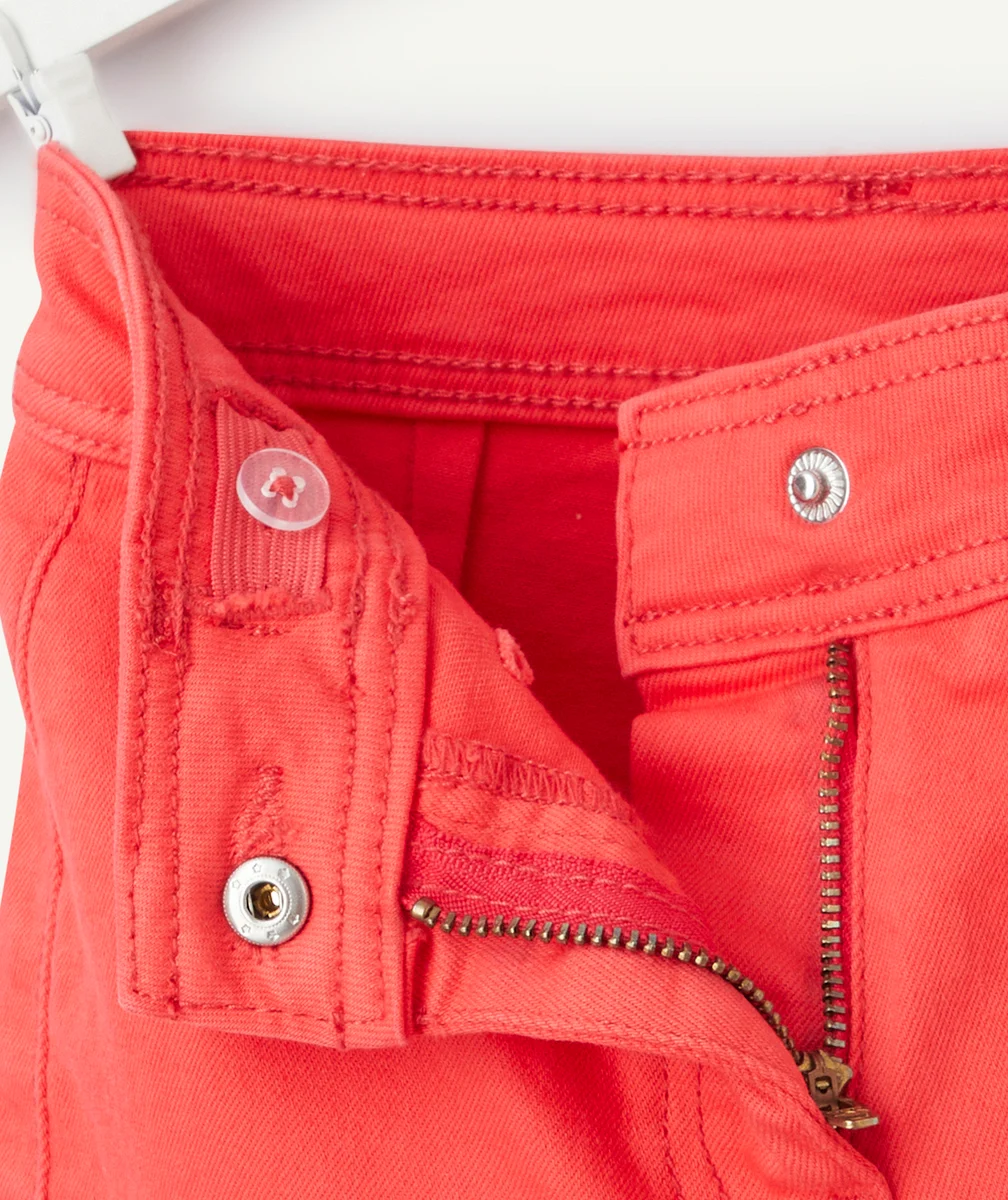 PANTALON LARGE FILLE EN FIBRES RECYCLÉES ROUGE