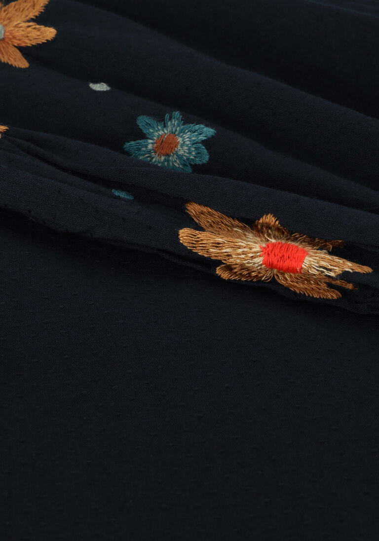 LIKE FLO donkerblauwe like flo blouse woven blouse with embroidery sleeves