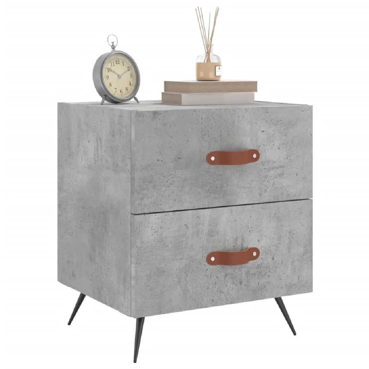 vidaXL Tables de chevet - Gris béton