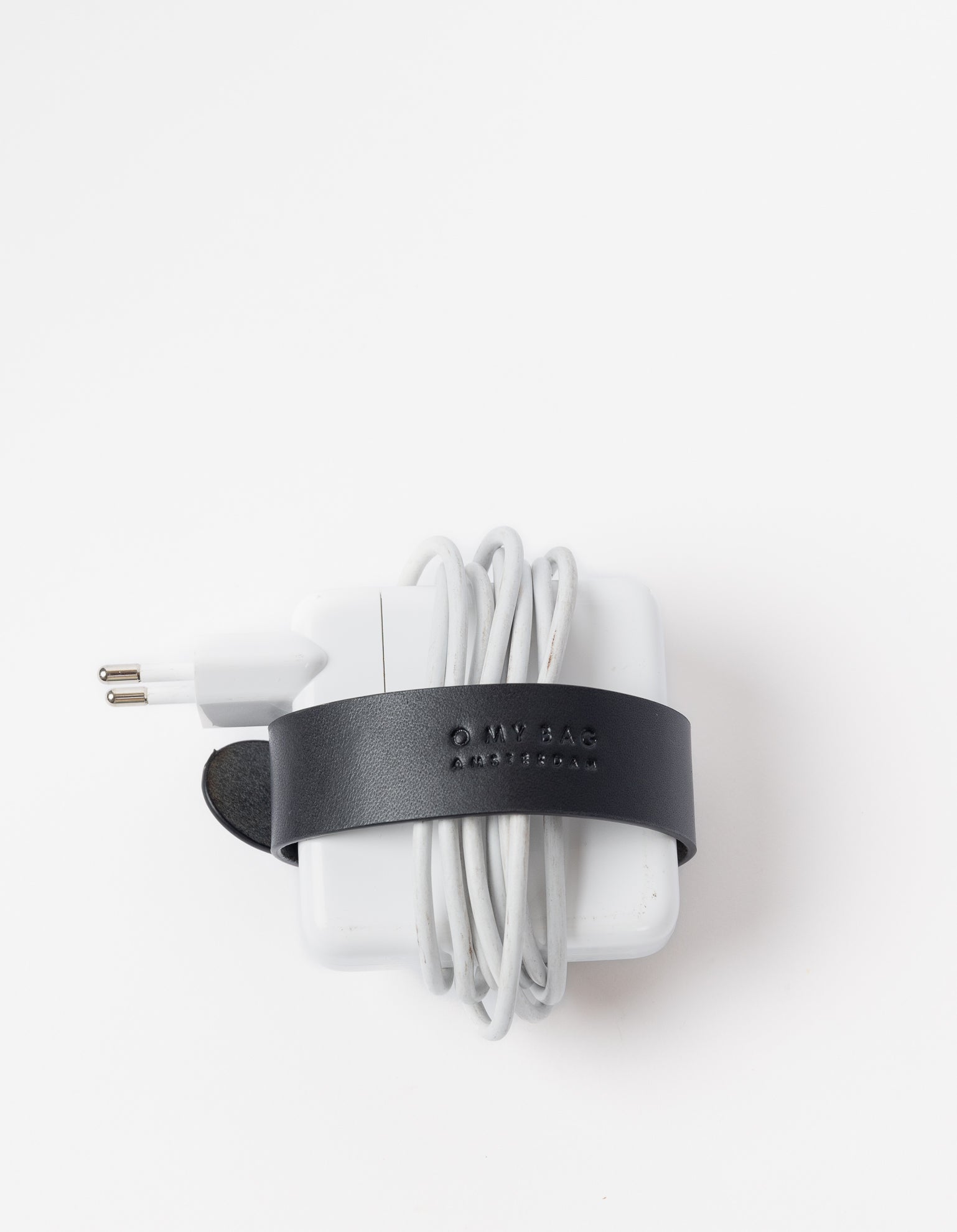 Cable Organizer - Black Classic Leather