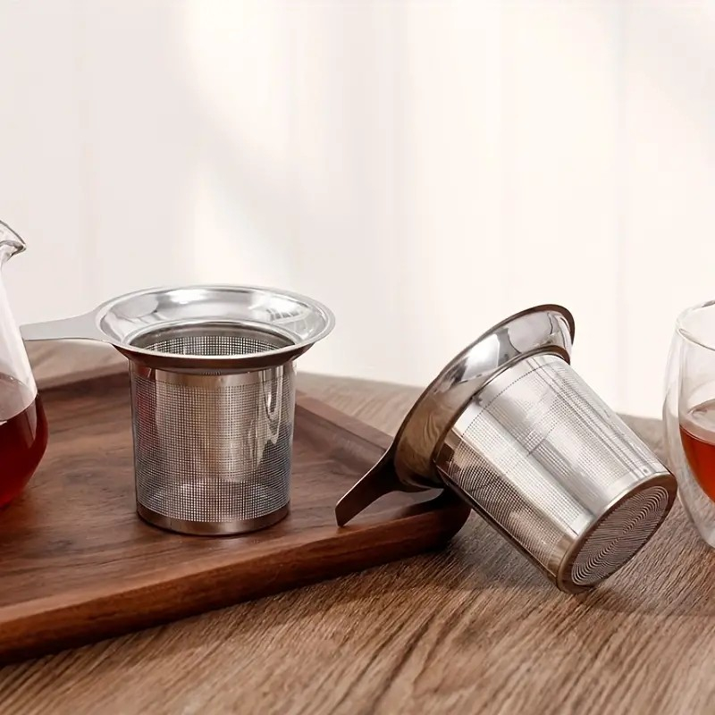 (55x73mm) Edelstahl Teesieb Infuser Teefilter für Losen Tee mit Griff - Silber