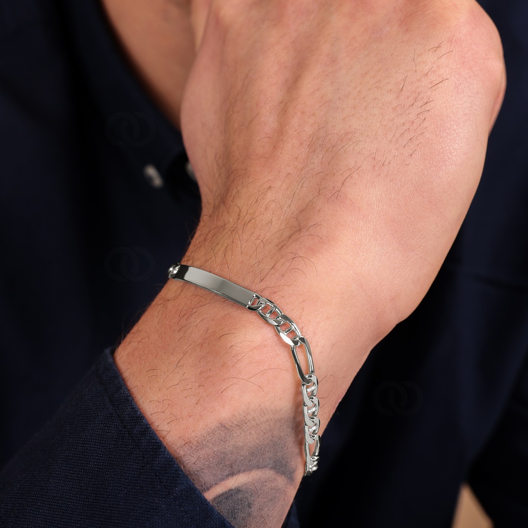 Gravurarmband Fantasie 925 Silber rhodiniert 4.1mm
