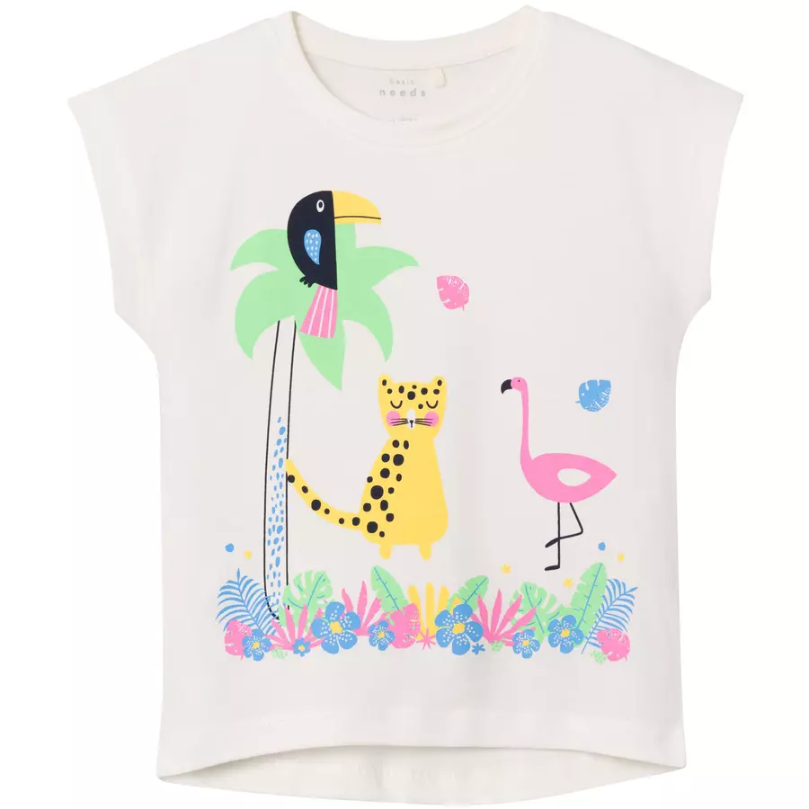 name it T-Shirt Nmfvigea White Alyssum Animals