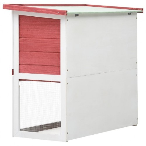 Gaiola externa para coelhos com porta, vermelha