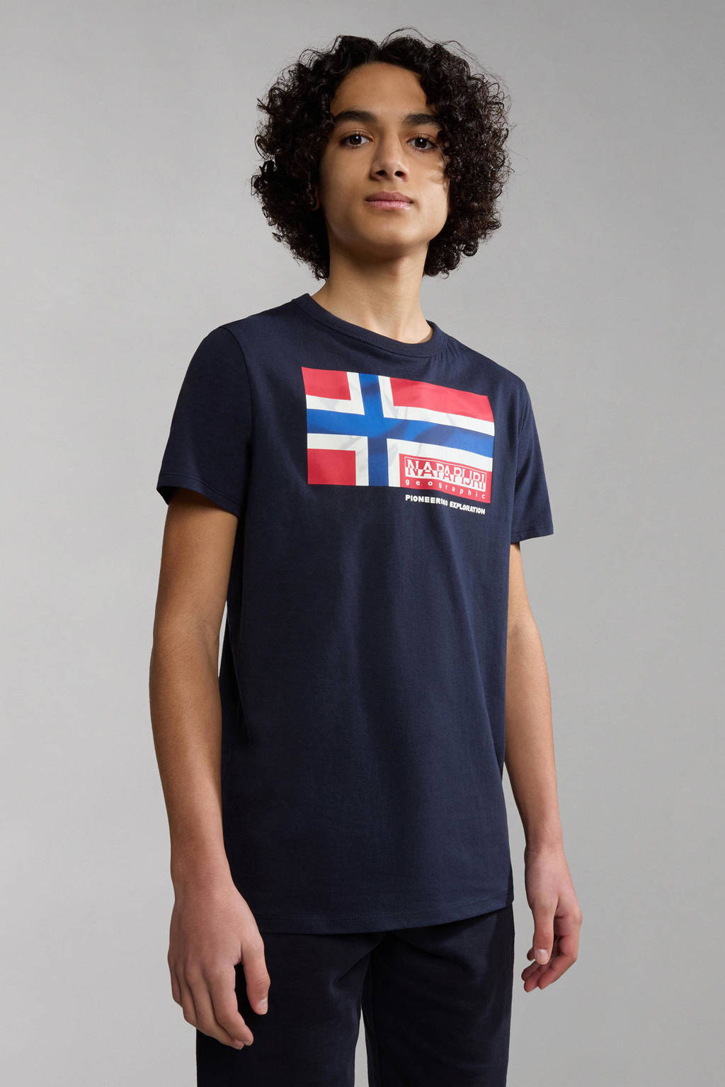 Napapijri T-shirt K S-ZAMORA met logo marine