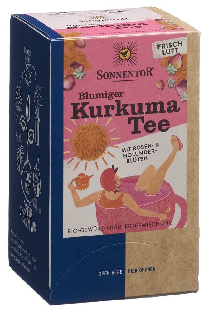 SONNENTOR blumiger Kurkuma Tee<br>18 Stück, Beutel, BIO