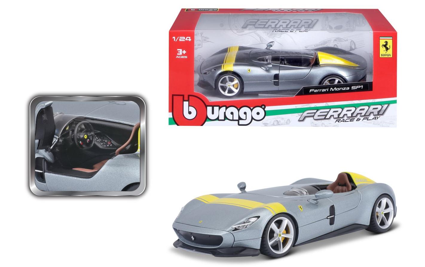 Ferrari R&P Monza SP1 Silber 1:24Sammlermodell im Massstab 1:24