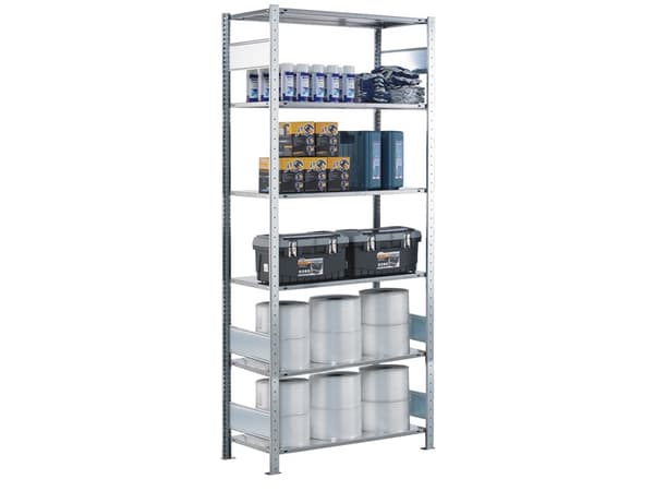 Startsektion Boltless lagerreol, bjælker 2500x1000x300 250 kg/hylde