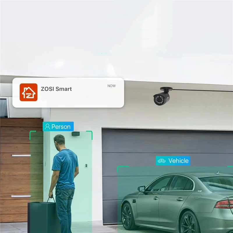 (5MP) 3K 8CH H.265 Full HD CCTV Überwachungssystem ohne Festplatte mit 8x 1080P Kameras / AI Personenerkennung   IR Nachtsicht (IP66) - Weiss