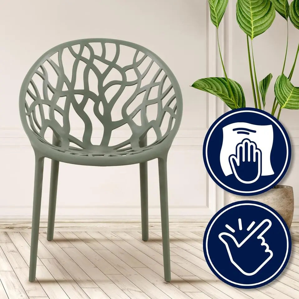 CLP Set van 2 Tuinstoel Hope Kunststof - olijf