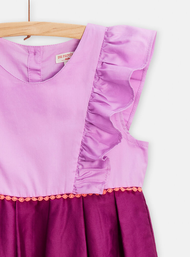 Robe bicolore violette pour fille