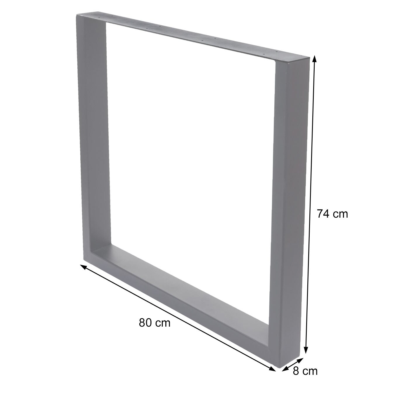 2er-Set Tischbein MCW-H33, für Esszimmertisch Schreibtisch Tischgestell Tischkufe, Industrial 74er-Set 80cm ~ schwarz