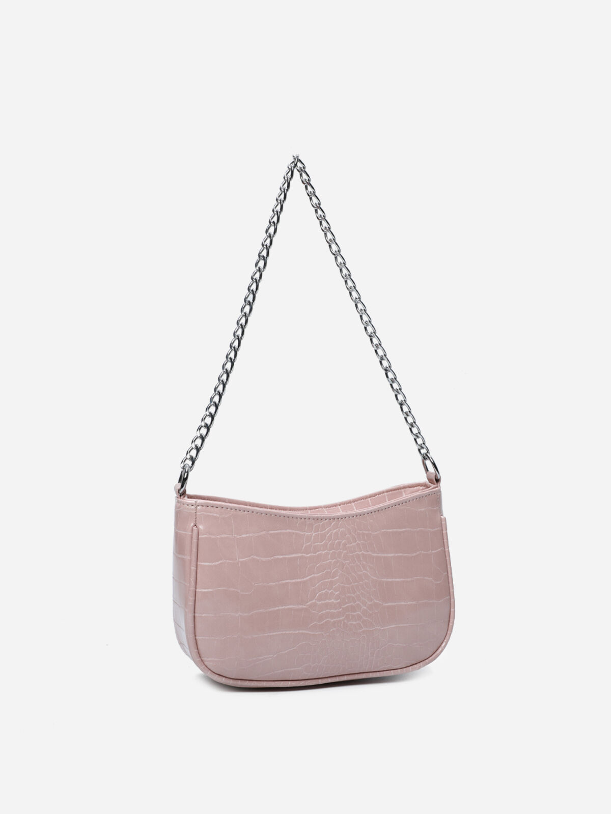Sac à main demi-lune verni- Rose