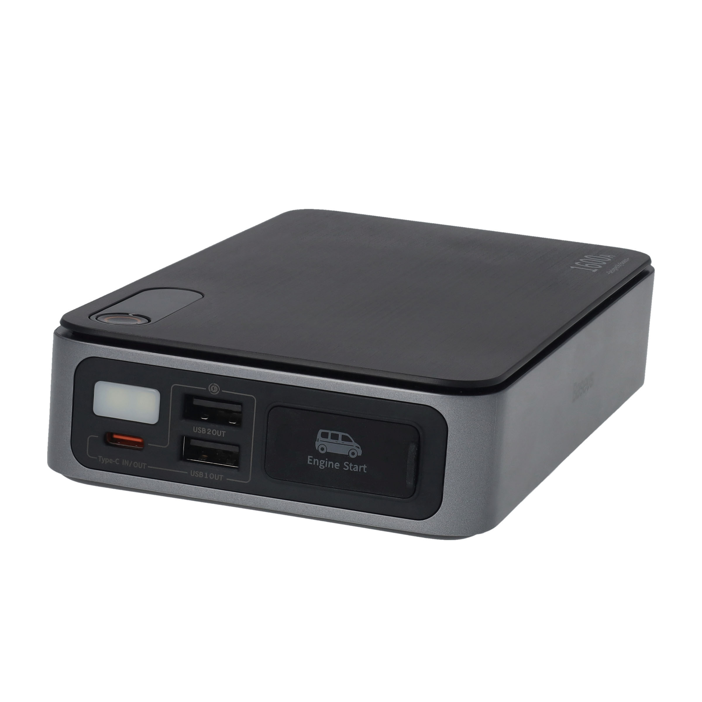 (16000mAh) Powerbank mit Jumpstart Power Starter Funktion USB C Dual USB A   Auto Starthilfe Überbrückungskabel   LED Taschenlampe - Schwarz