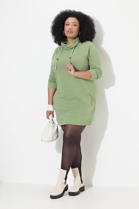Sweatkleid, Stehkragen, Langarm, Taschen