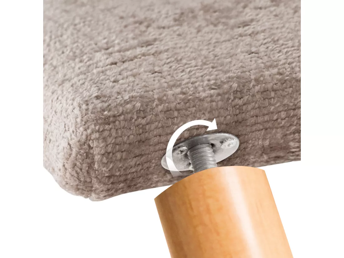 DHOME Tête de Lit Laine Naturelle avec Boutons 160x105cm avec Pieds de Lit 150/160 - Marron Clair