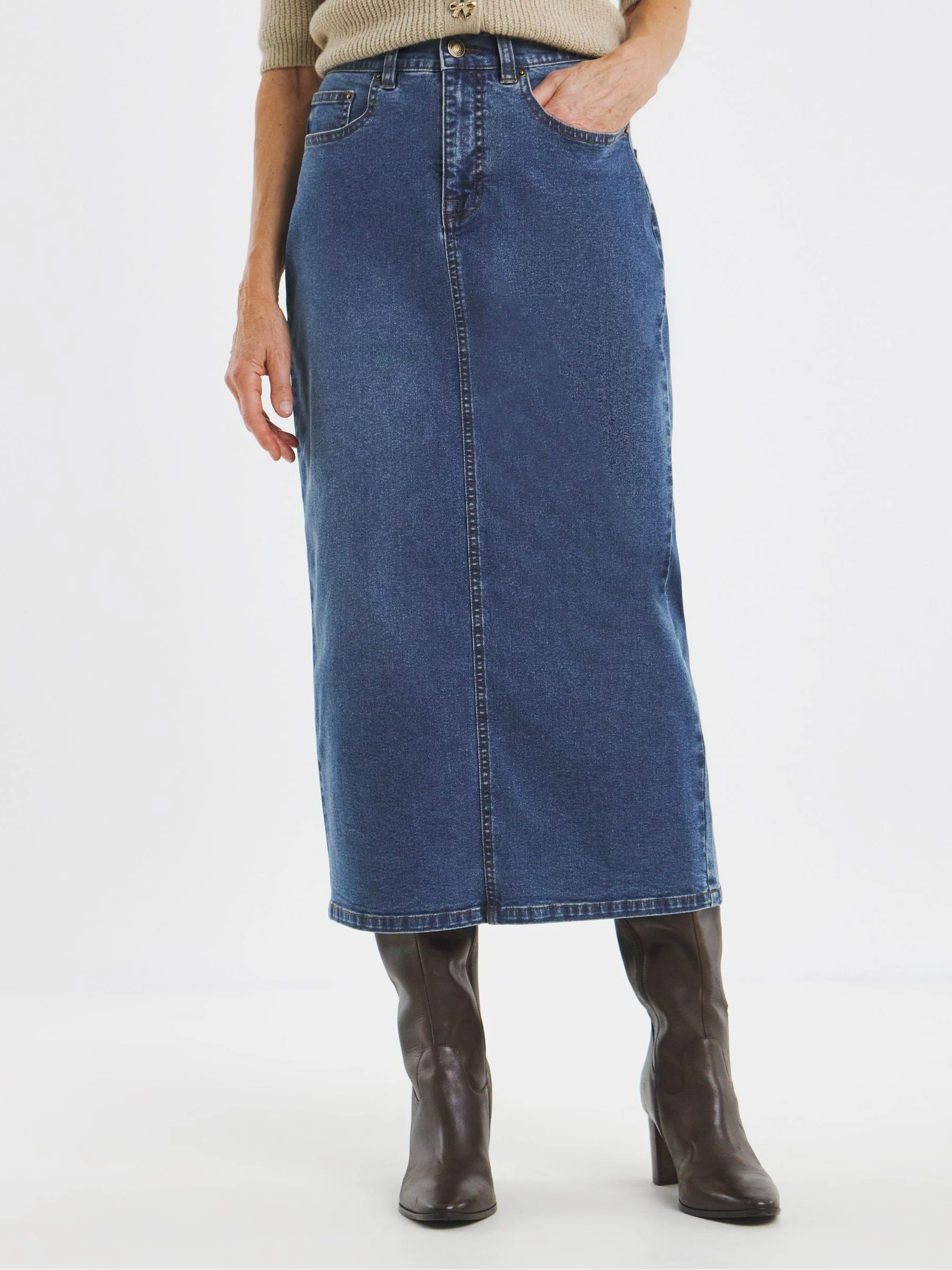 JD Williams Mid Wash 24/7 Denim Maxi Skirt