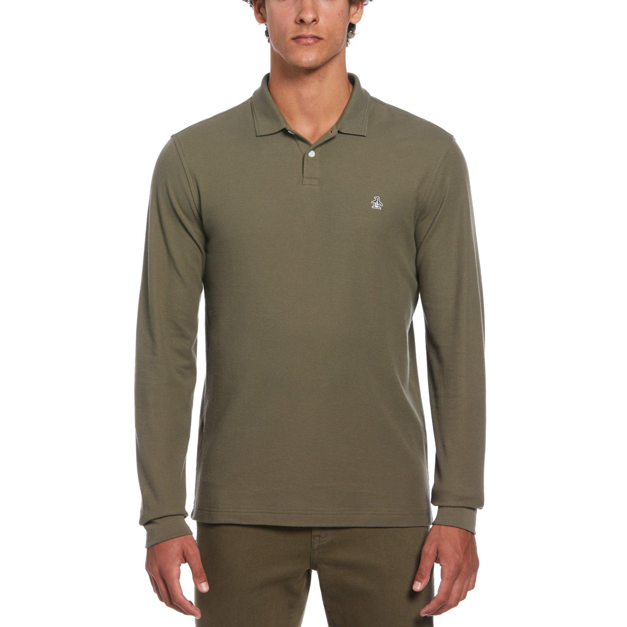 Original Penguin Long Sleeve Pique Polo Shirt Mens