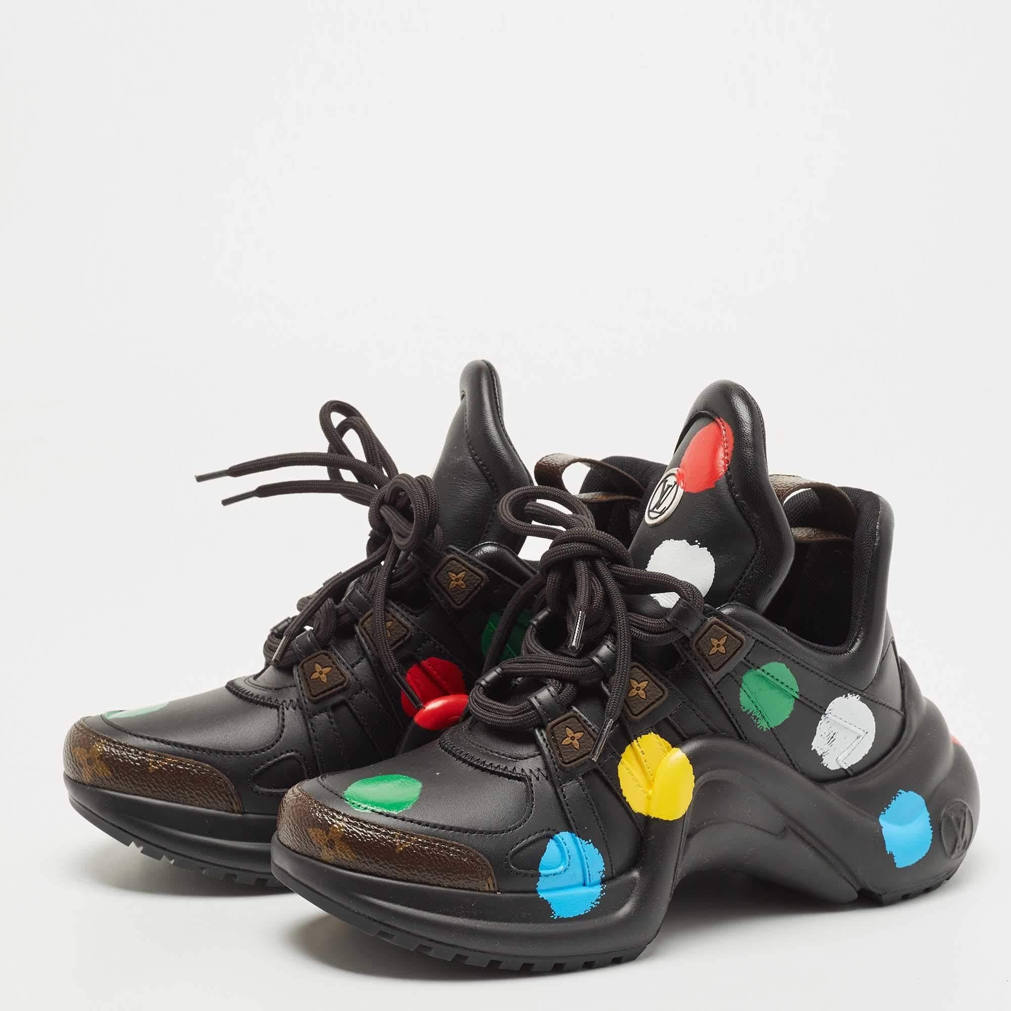 Louis Vuitton Black/Brown Monogram Canvas and Leather Archlight Sneakers
