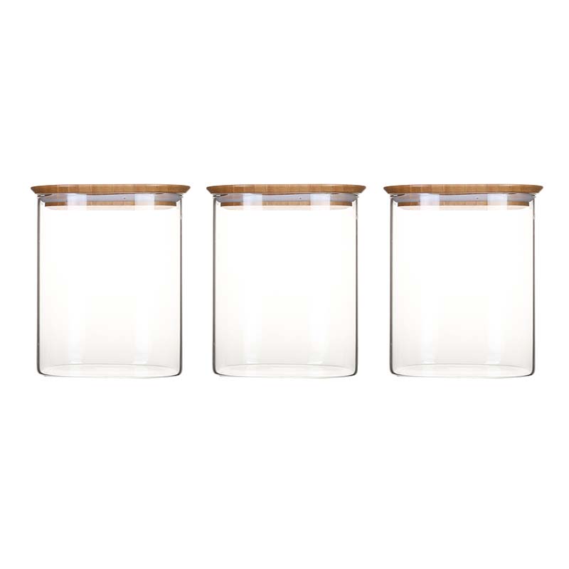 Pots à épices verre & couvercle Bambou Pebbly