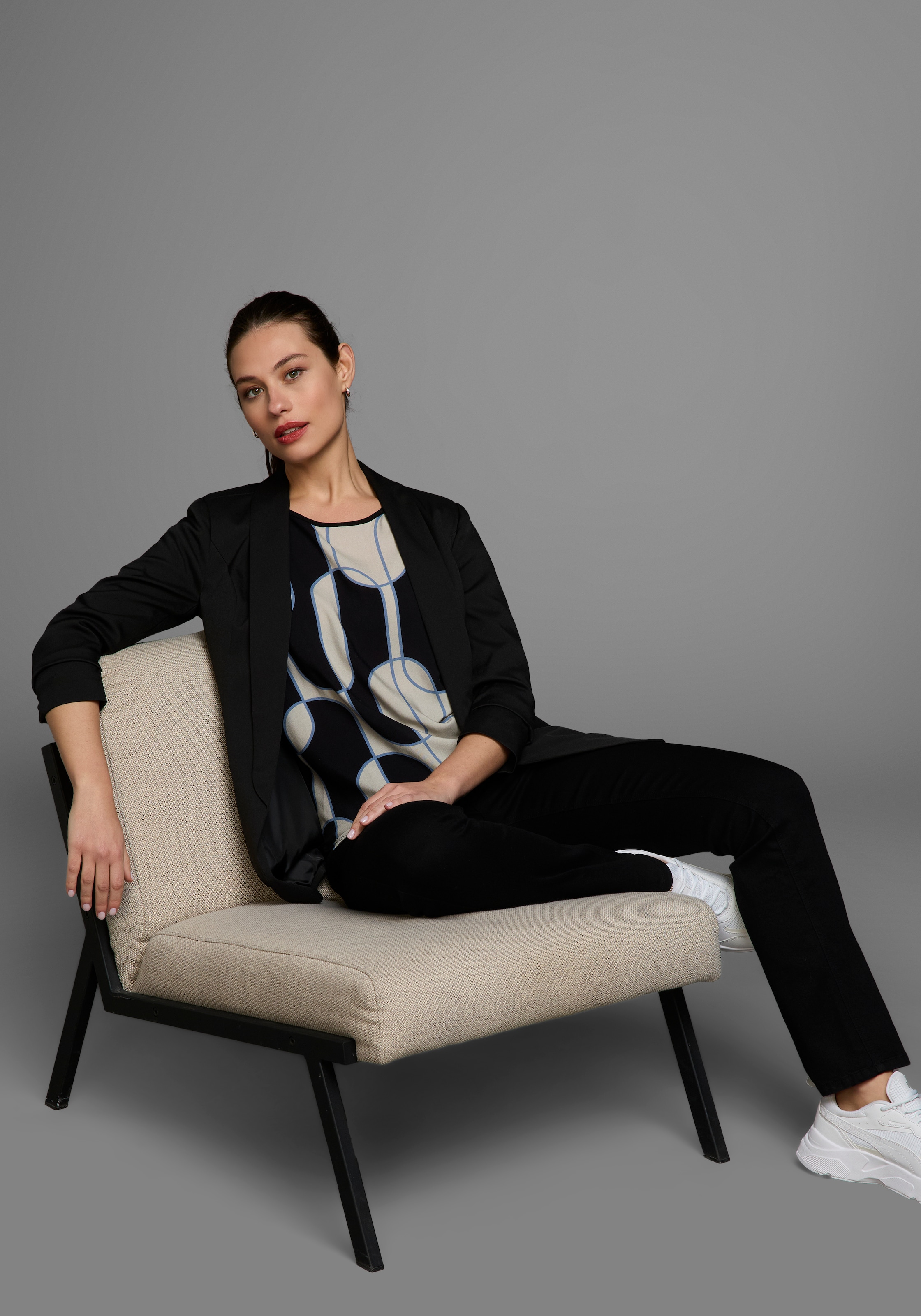 Laura Scott Shirtbluse , mit Grafik-Print im Materialmix