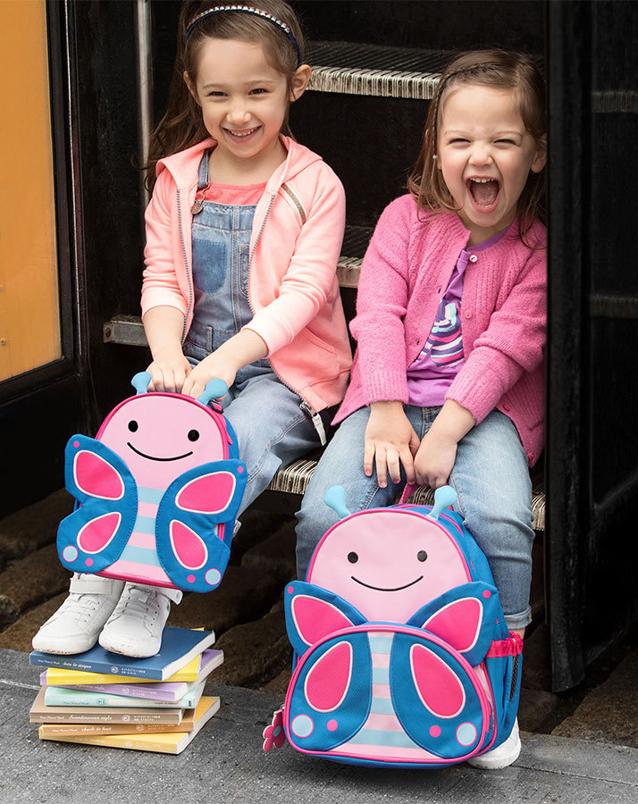 Lunchbag ZOO – SCHMETTERLING (6x19x25) in rosa/blau