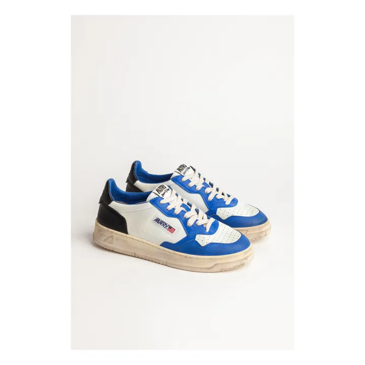 Autry Baskets Super Vintage Low Cuir Bicolore | Bleu