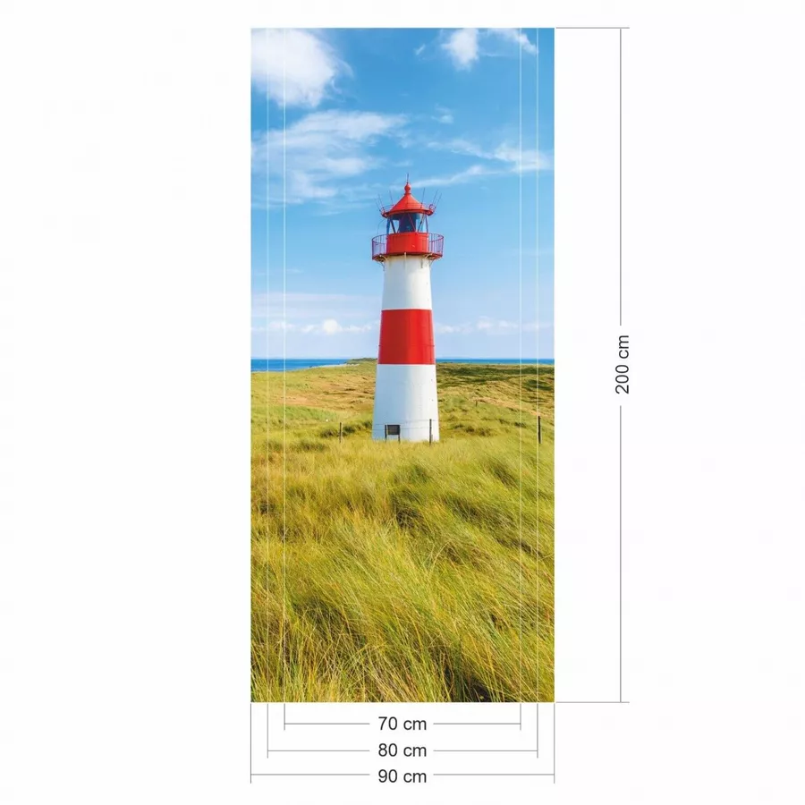 Nikima Türbild TB-09 selbstklebendes Türbild – Leuchtturm Klebefolie bunt