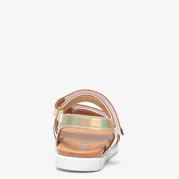 Blue Box meisjes sandalen goud met luipaardprint