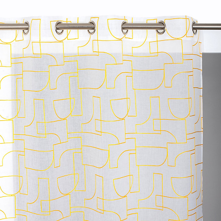 Voilage tamisant à œillet Play Rocle l.140 x l.240 cm jaune