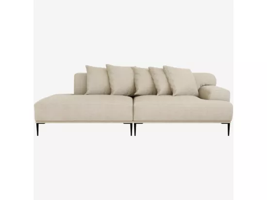 HABITAT - Méridienne droite en coton et lin garnie de plumes - Beige - Ottone II