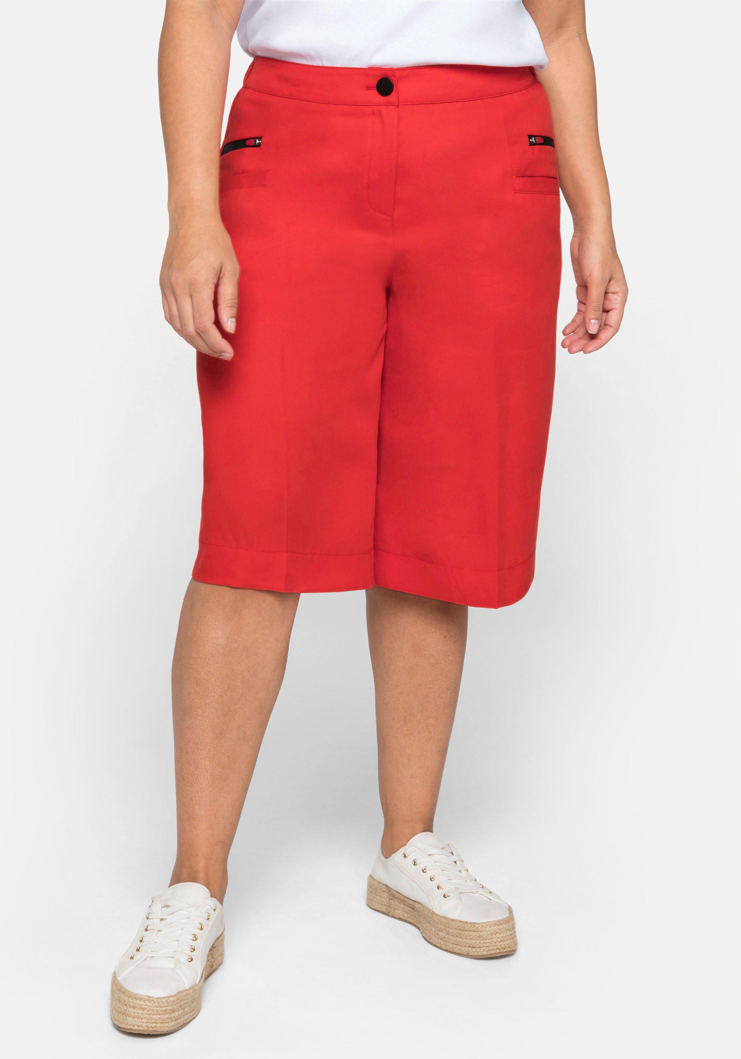 Bermudas mit Bügelfalten, aus  TENCEL™ Lyocell