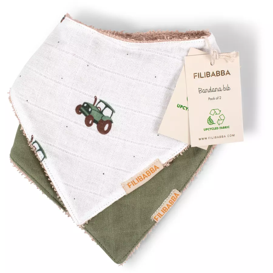 Filibabba Bandana-Lätzchen 2er-Pack - Traktor