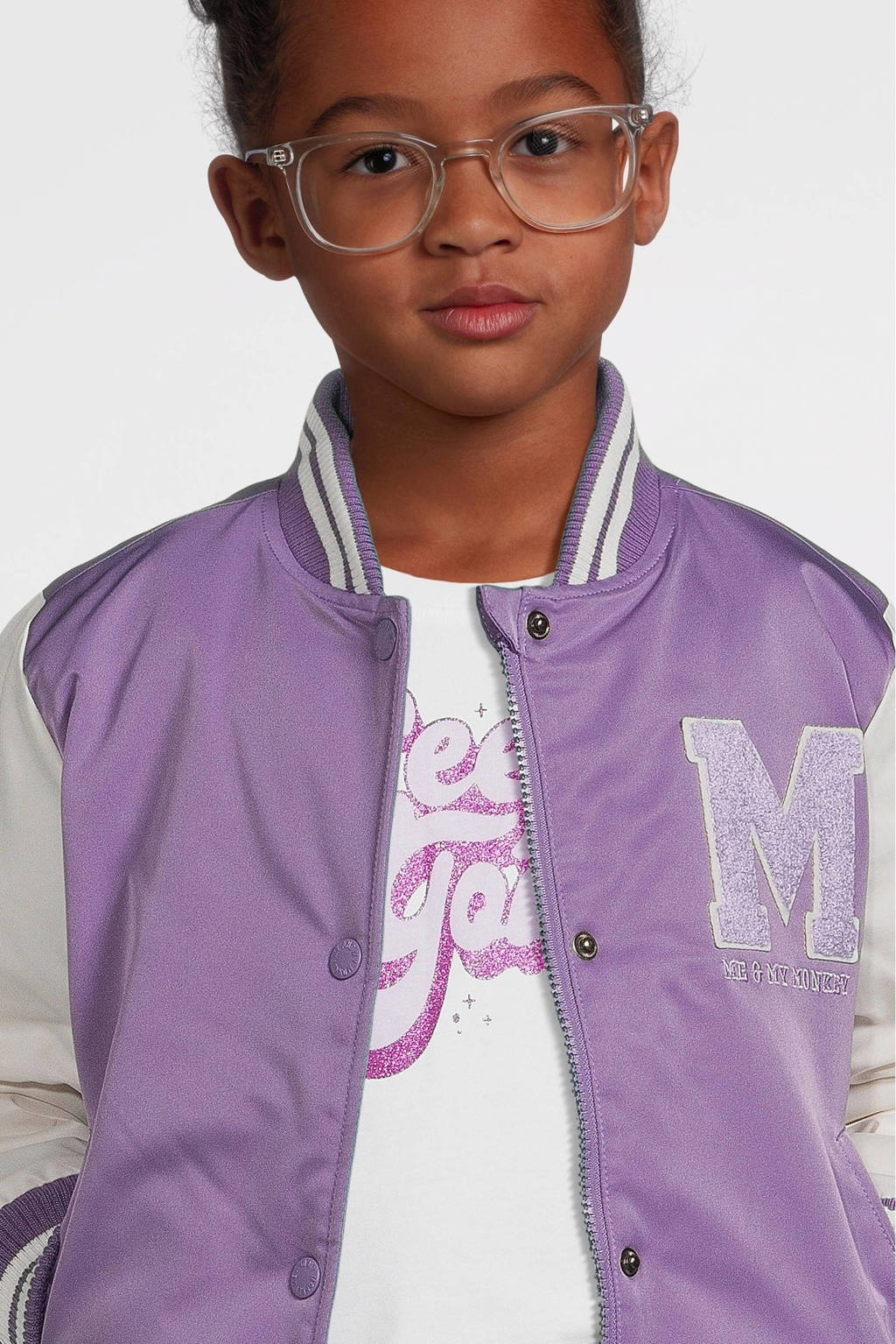Me & My Monkey baseball jacket Parel met logo paars