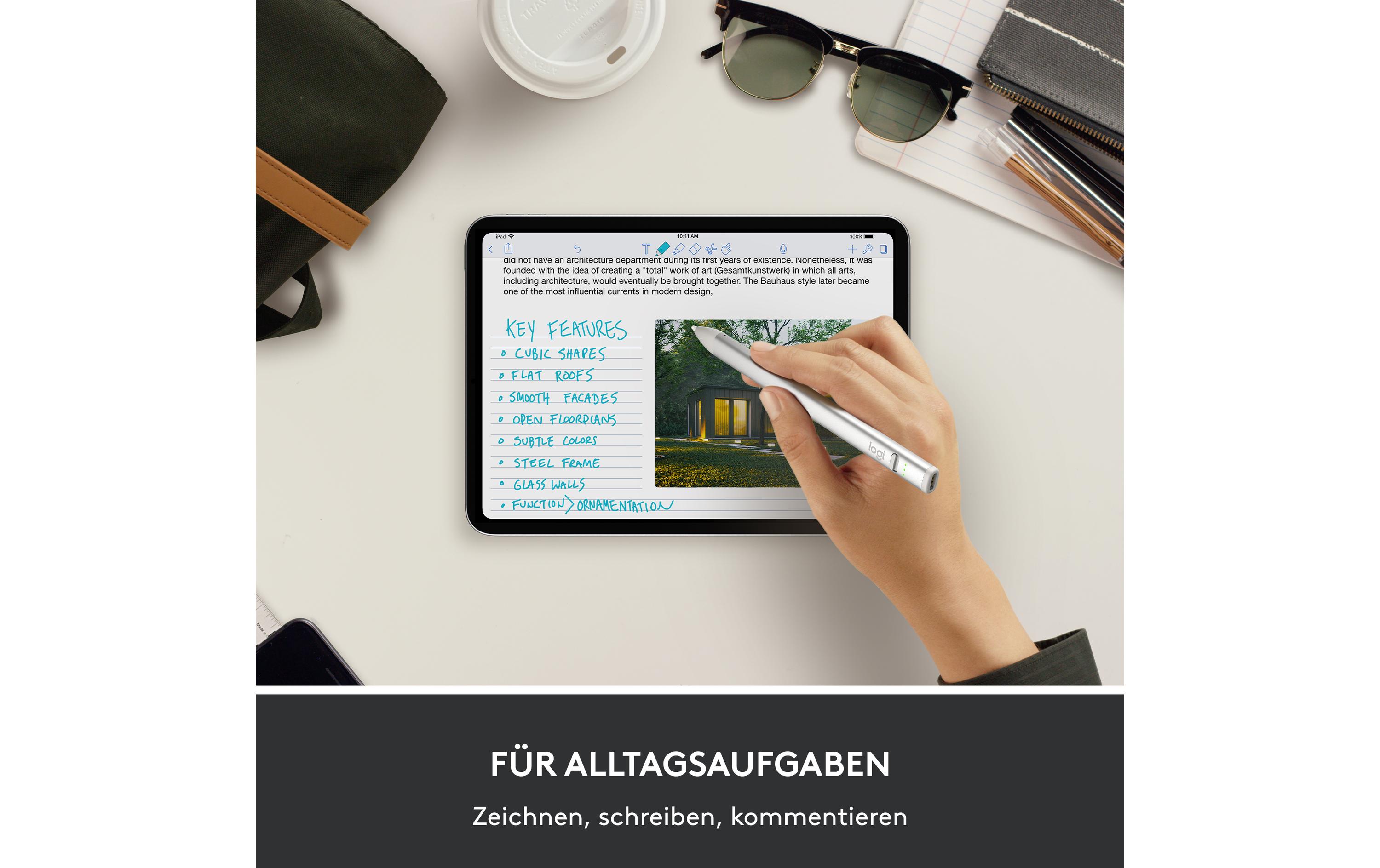 Eingabestift Crayon SilberDigitaler Zeichenstift für iPad mit USB-C-Ladeanschluss
