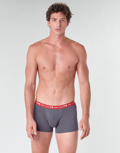 DIM - COTON STRETCH PACK X3 - Gris / Rouge / Noir