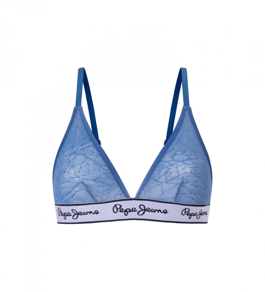 Sutiã Pepe Jeans em tela semitransparente azul marinho