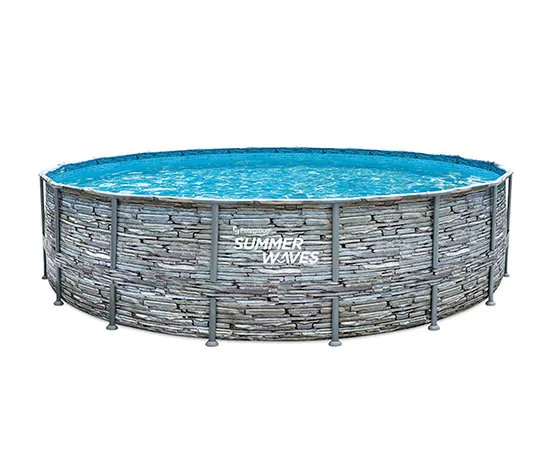 Summer Waves Elite-Frame-Pool, Steinoptik, ca. Ø 549 x 132 cm