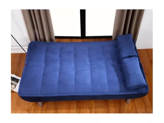 Canapé convertible clic-clac MISHAN en tissu - Bleu