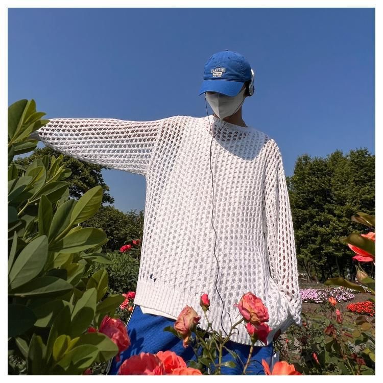 Neonity Wear - Effen gebreide top met lange mouwen en ronde hals