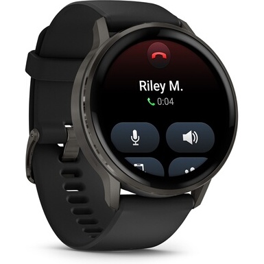 Montre connectée Garmin Venu 4 noir et gray - bracelet silicone noir - 45mm
