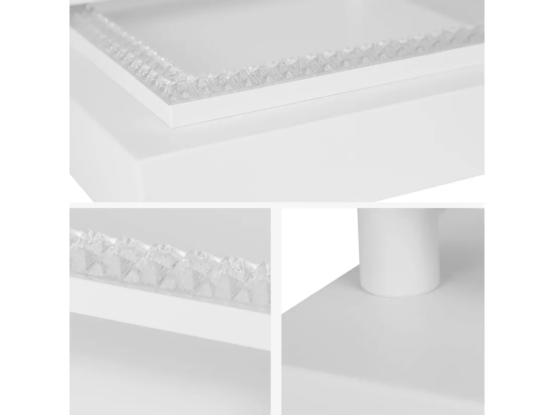 NETTLIFE Plafonnier LED 57CM Blanc Dimmable Lampe de Salon Moderne avec Télécommande pour Chambre Cuisine Salle à Manger Bureau