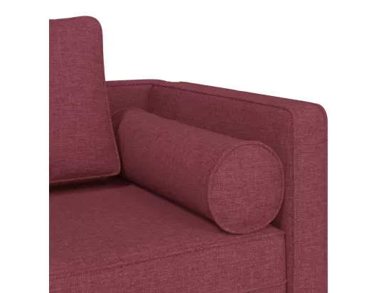 Prolenta Premium - Chaise longue avec coussins rouge bordeaux tissu