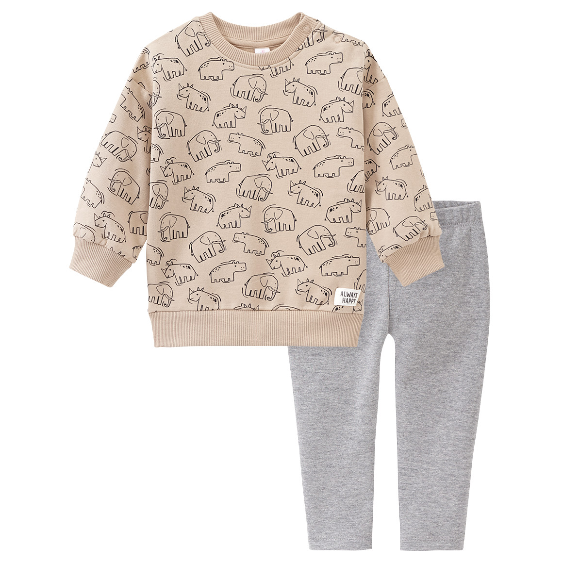 Topomini Baby Sweatshirt und Leggings im Set beige / hellgrau