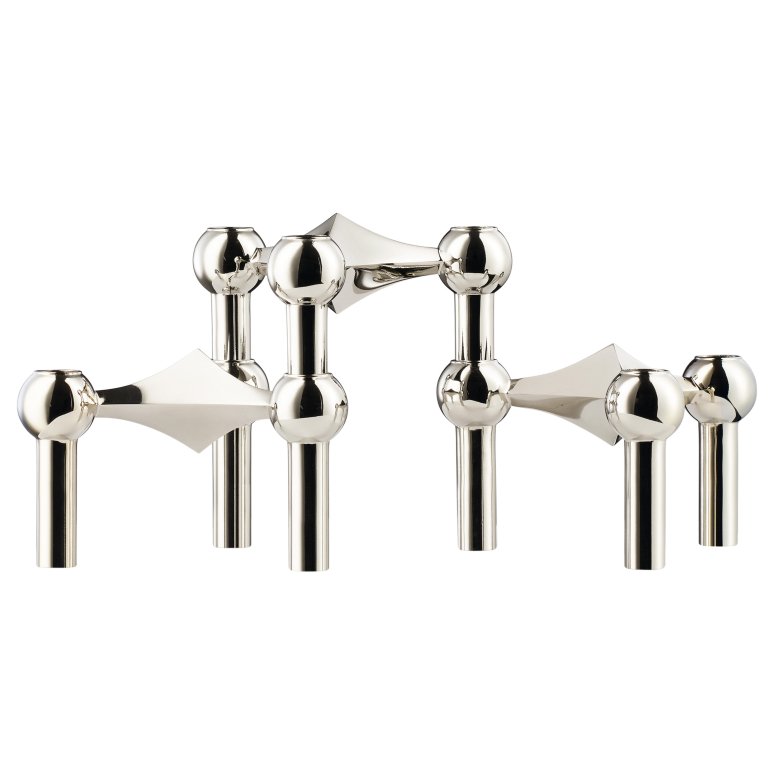 Stoff Nagel Stoff Nagel kandelaar set van 3 chroom