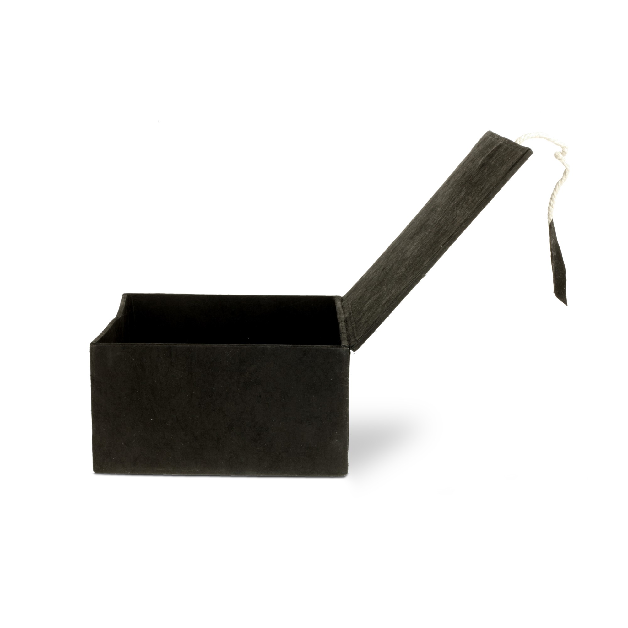 Lokta Box 'Om Mani', schwarz, gold, T 11 cm, B 11 cm, H 5,5 cm von fischer's lagerhaus