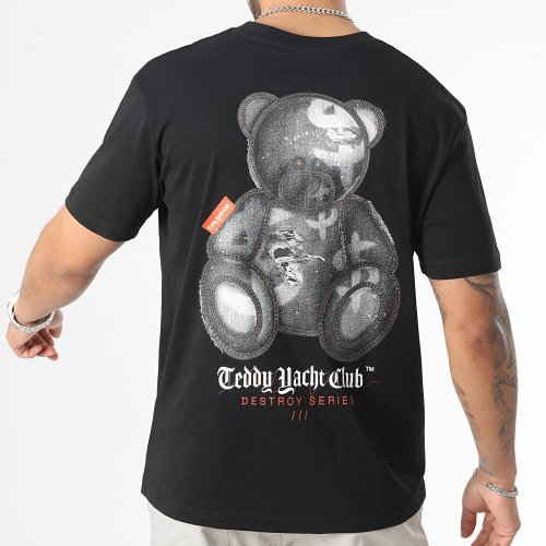 Tee Shirt Oversize Large Destroy Series Black Noir