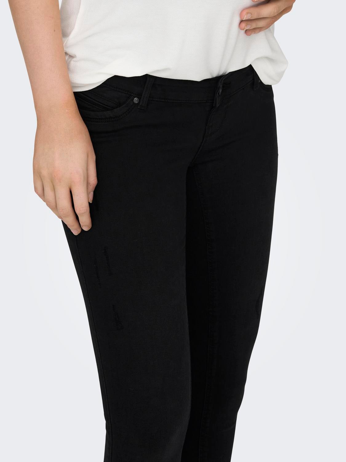 OLMKENDELL Mittlere Taille Skinny Fit Jeans Washed Black